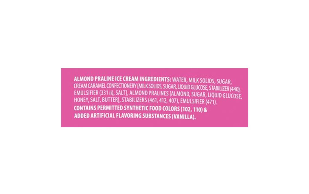 Baskin Robbins Premium Ice Cream Almond Praline   Plastic Jar  450 millilitre